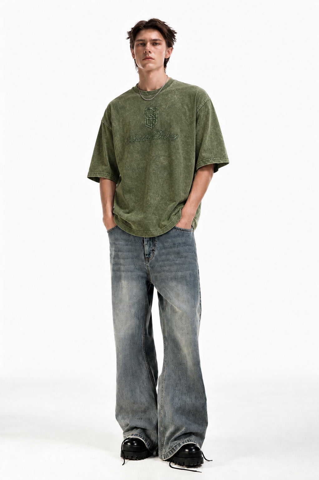 Olive Acid Wash T-Shirt