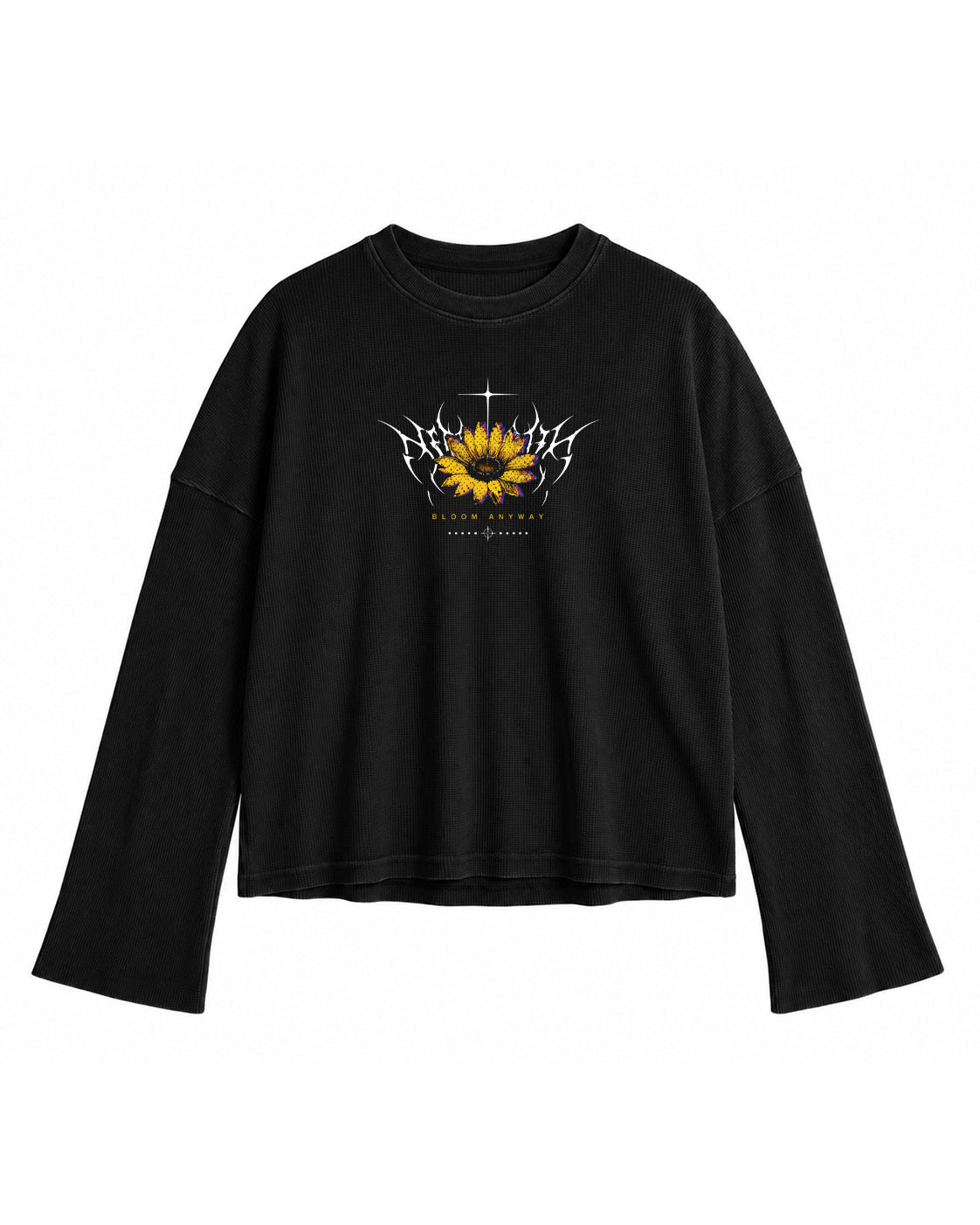 Bloom Anyway Sunflower Waffle Tee