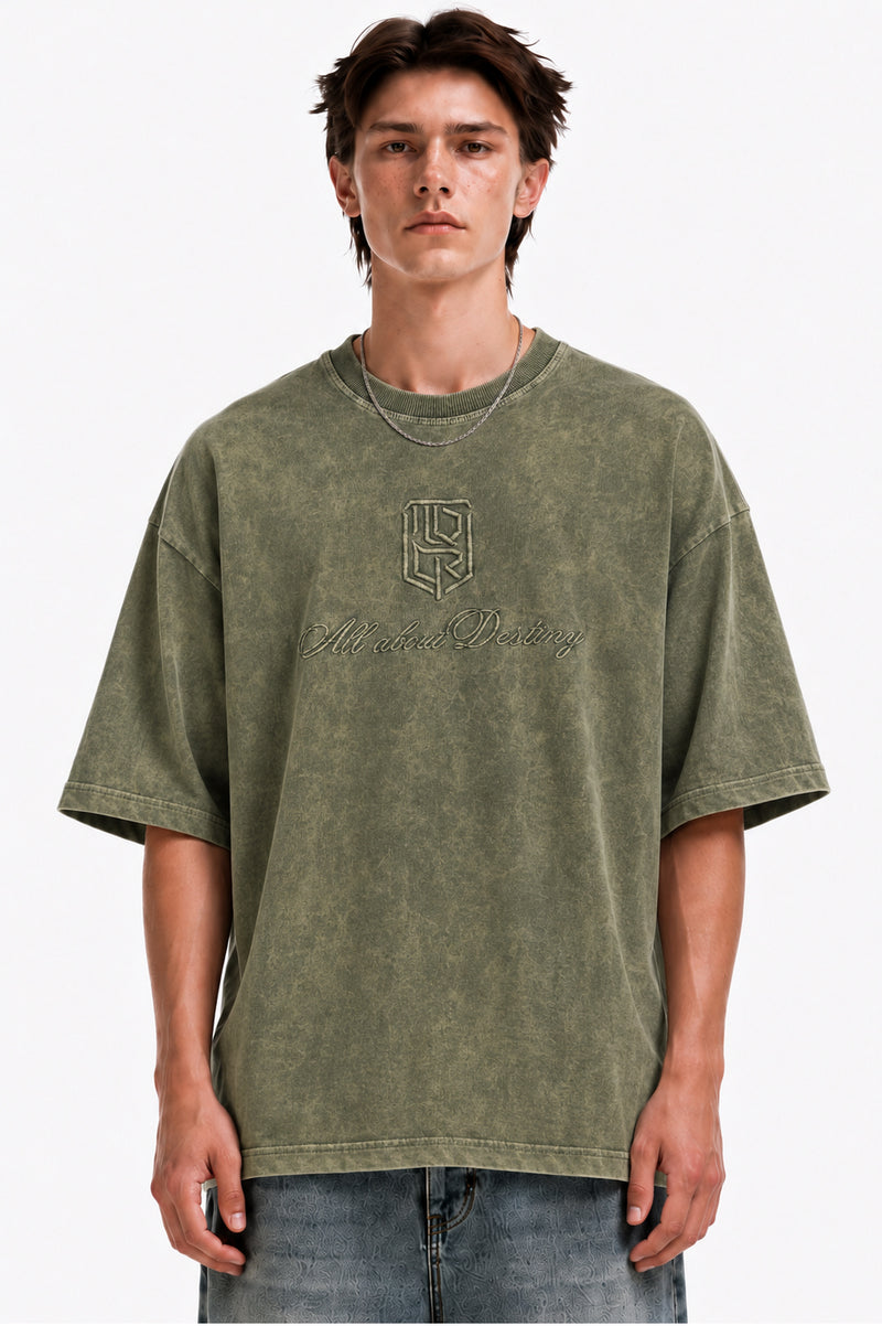 Olive Acid Wash T-Shirt