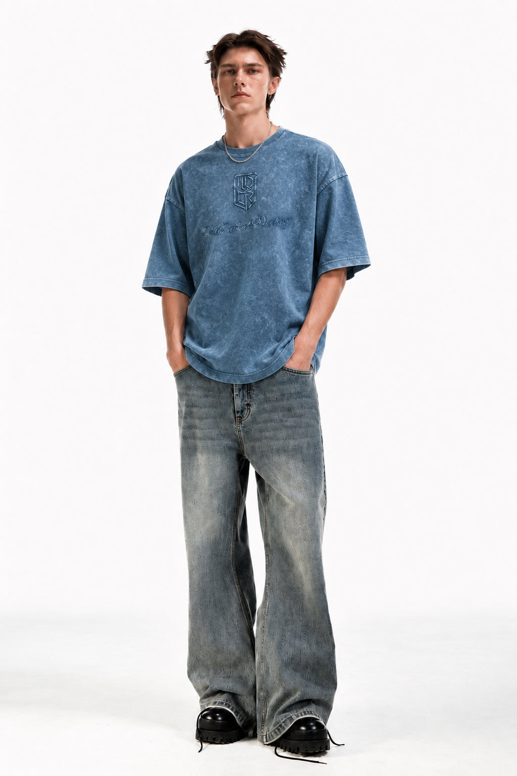 Blue Acid Wash T-Shirt