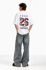 26 Floral Skull Oversized Tee