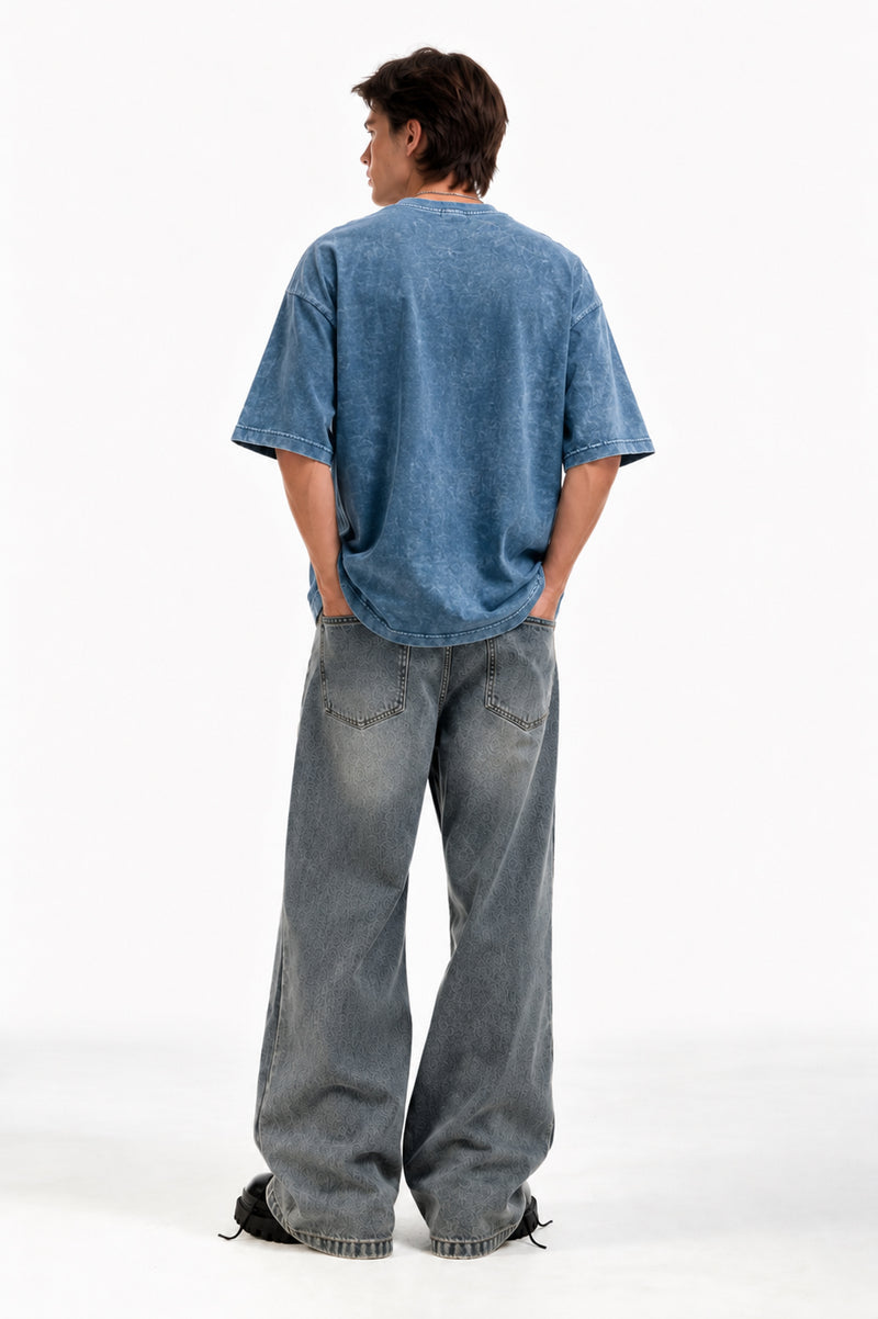 Blue Acid Wash T-Shirt