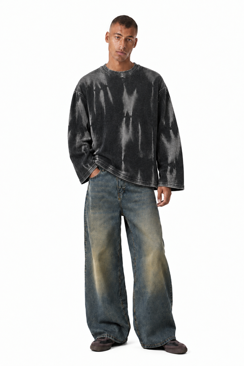 Hammer Wash Waffle Oversized Full-Sleeve